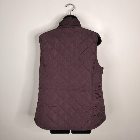 Cynthia Rowley Hiking Utility Cabin Outdoor Equestrian Quilted Eggplant Vest L - Picture 2 of 6
